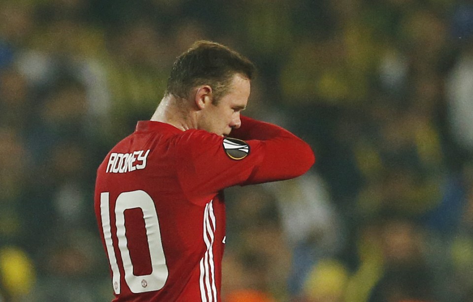  Rooney is in danger of missing Man United's match against Arsenal on Saturday