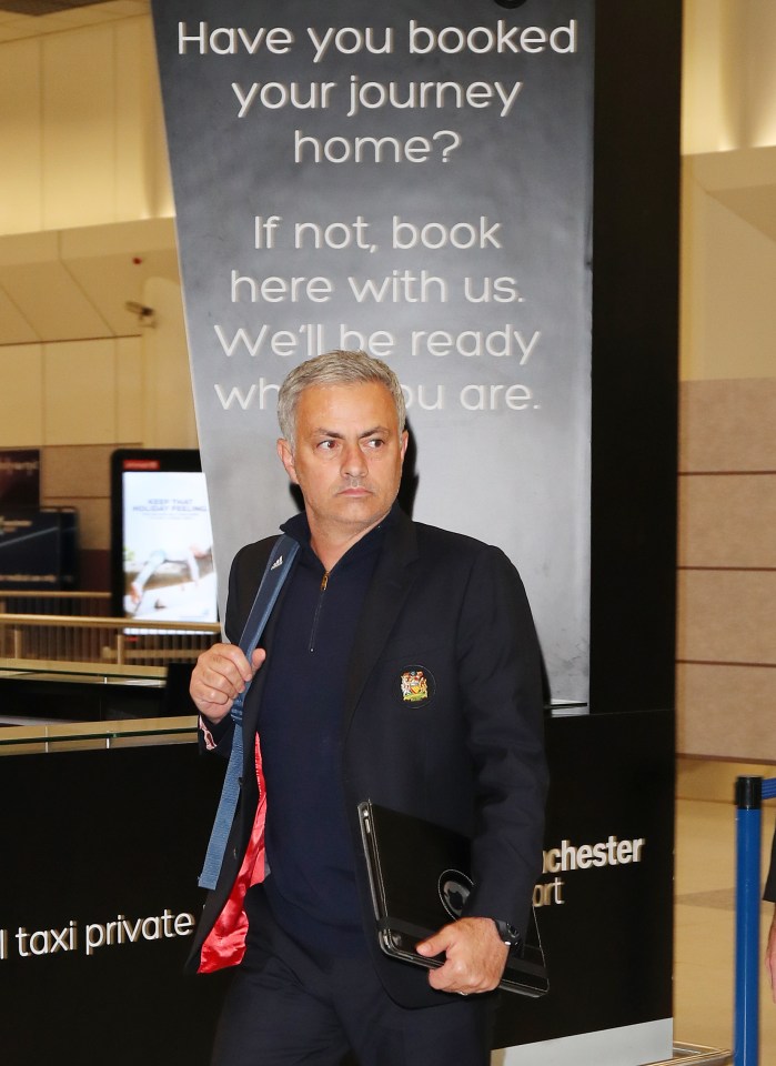  Taxi for Jose... Mourinho arrives back from Istanbul after another United's poor showing in Europe