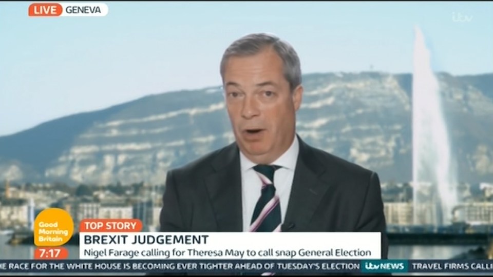  Nigel Farage said he fears there will be a "betrayal" by MPs over leaving the EU