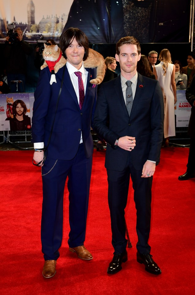  Luke and James Bowen and Bob at last night's world premiere in London