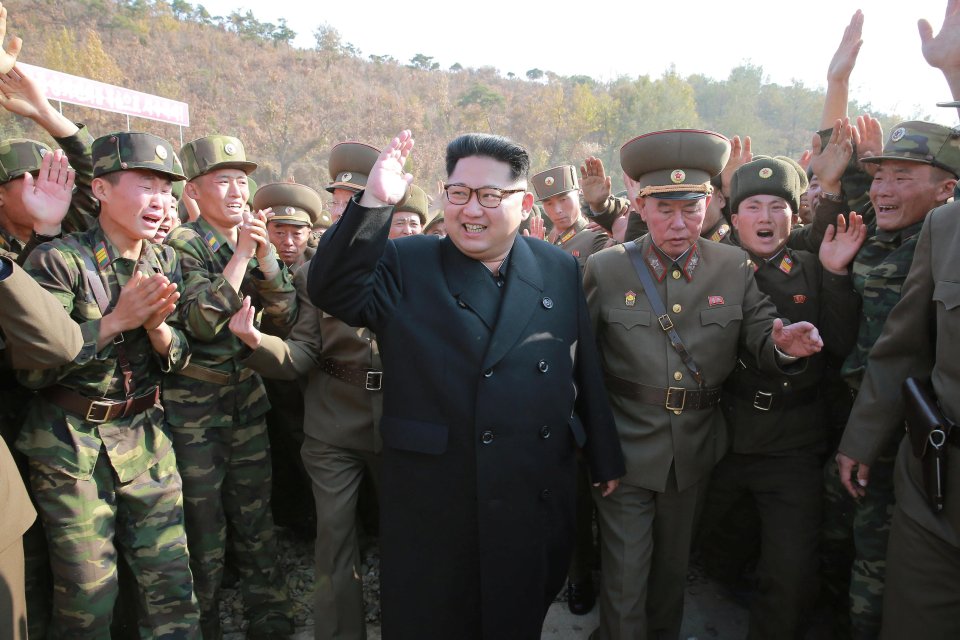  North Korean leader Kim Jong Un inspects a special operation battalion