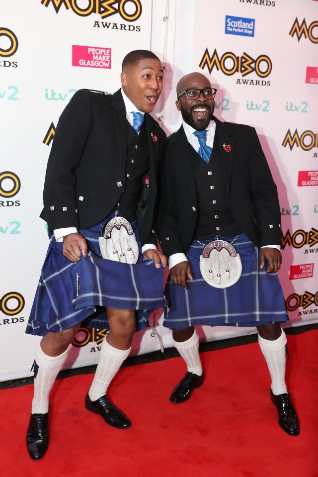 Mobo 2016 hosts Rickie and Melvin wore kilts for the occassion