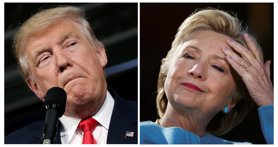  US presidential candidates Donald Trump and Hillary Clinton