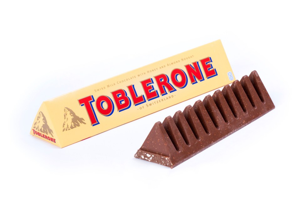  An image of the old Toblerone from 2011 showing the much smaller gap between triangles