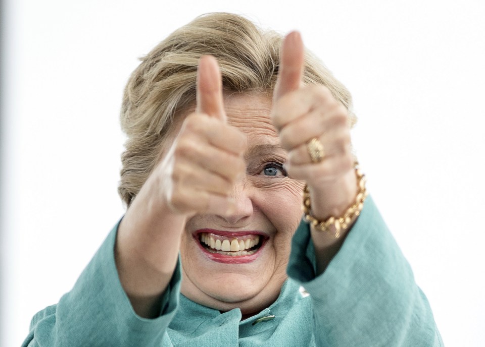  Clinton in Pembroke Pines, Florida, today as she rallies support