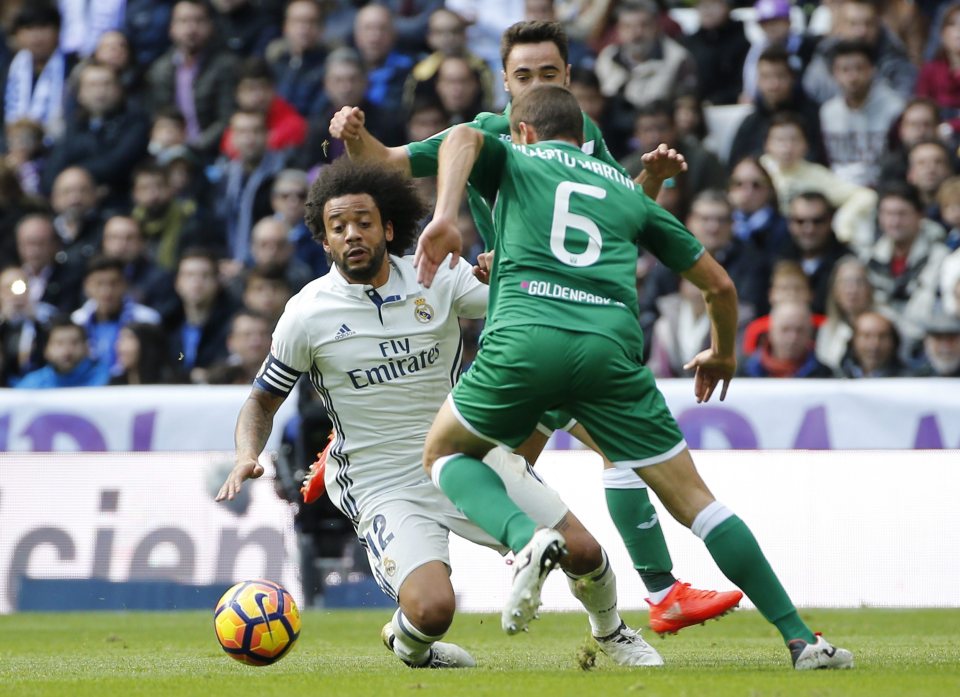  Marcelo was lucky not at least receive a yellow card for late tackle