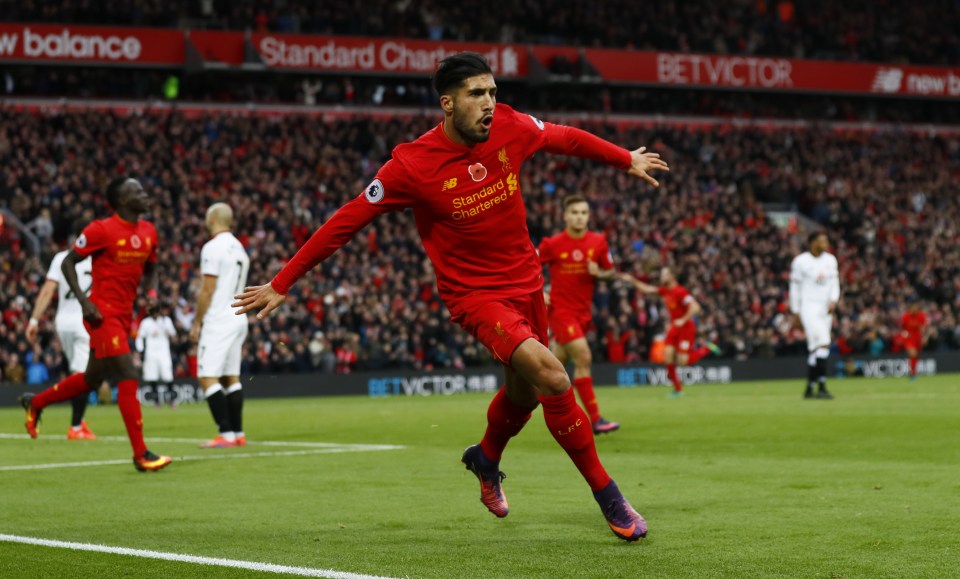  Liverpool have had ten different scorers this season, including Emre Can