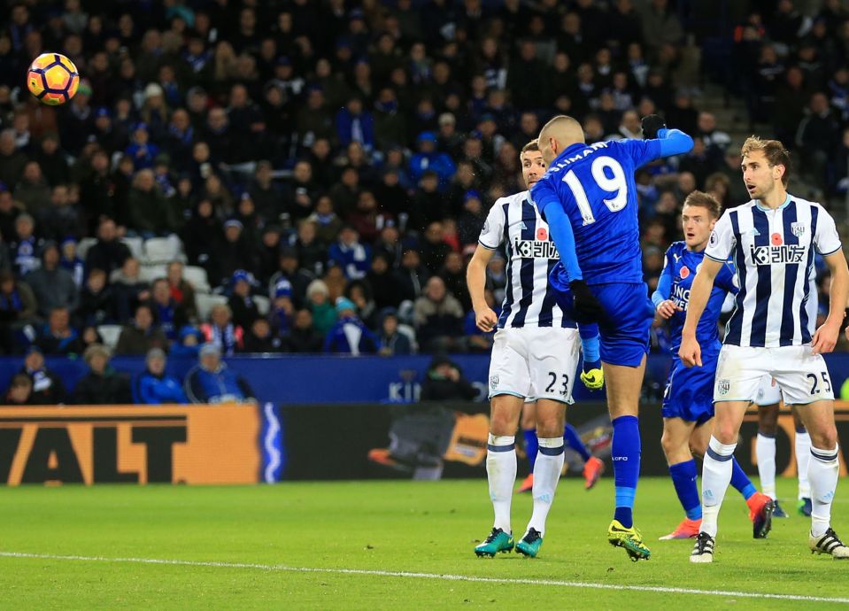  Islam Slimani equalised just moments later from a Riyad Mahrez cross