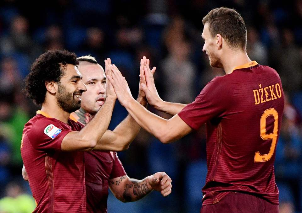  Mohamed Salah was Roma's hero as he scored all three in 3-0 win over Bologna