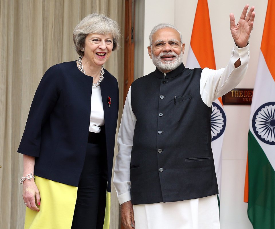  Theresa May was given a very warm welcome by the Prime Minister of India Narendra Modi