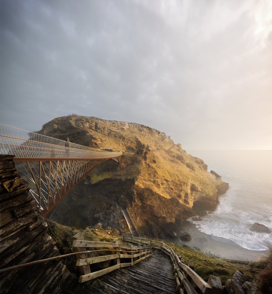  A stunning CGI image of the new bridge planned for Tintagel, Cornwall