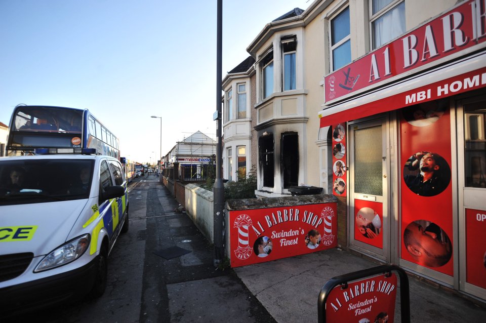  Six fire crews tackled the blaze at the two-storey terraced home in Swindon, Wiltshire