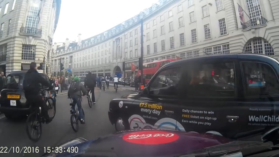  The daredevil cyclists were on a charity ride for a leukaemia patient