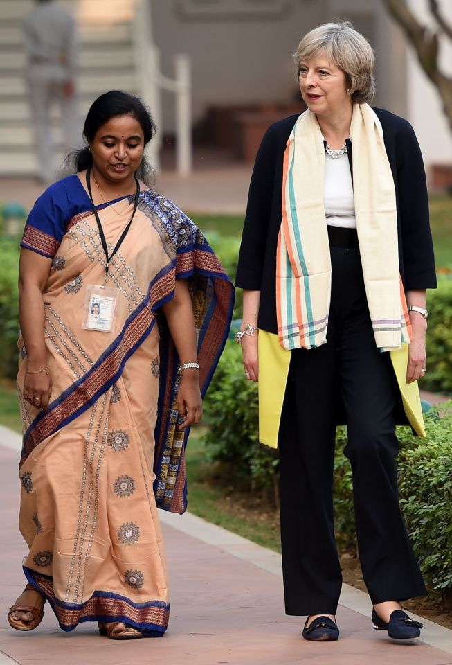  Earlier on during her visit to Gandhi Smriti she was seen wearing her trademark kitten heels