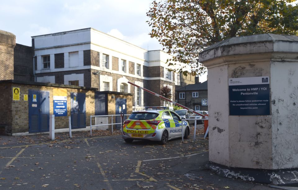  Police at HMP Pentonville in North London after two inmates escaped last week