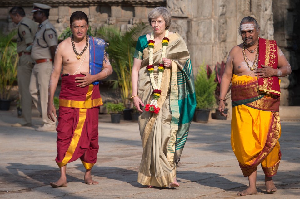  Theresa May has had a two day Brexit building trip to India