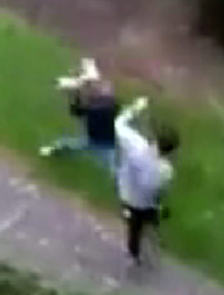  Footage shows a disabled man being beaten up with his own prosthetic leg used as a weapon