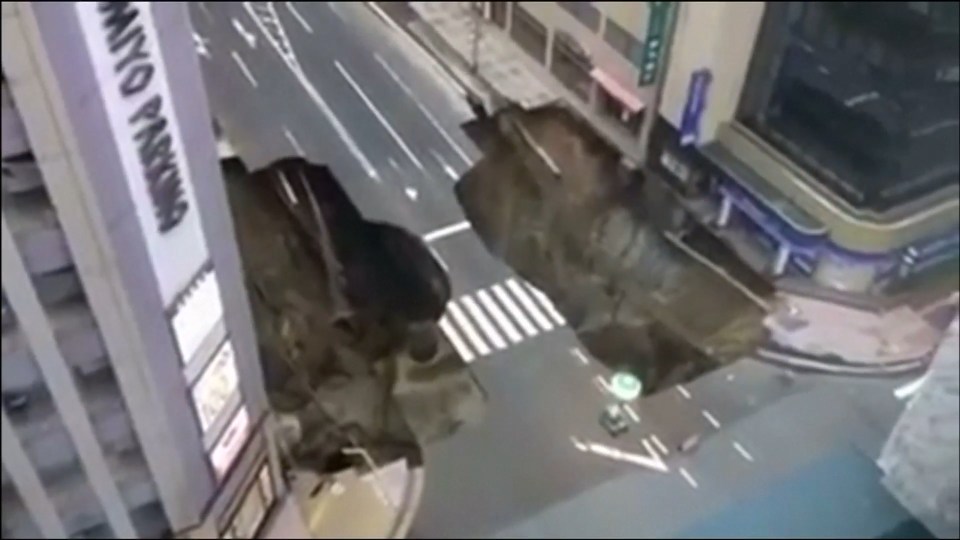  The ground really did started going from under the road