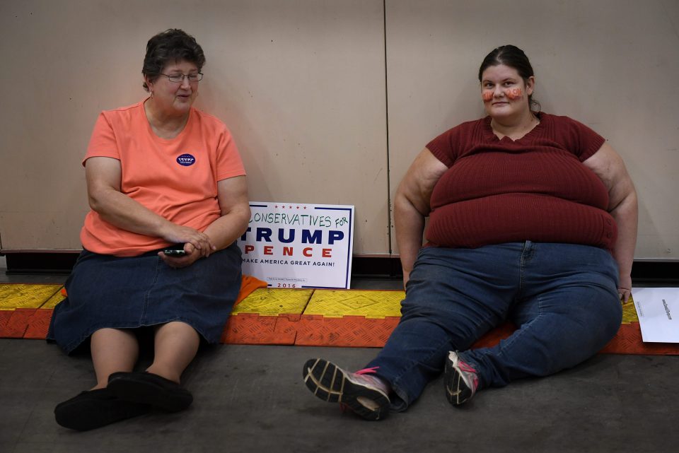 Trump supporters at the rally in Grand Rapids, Michigan