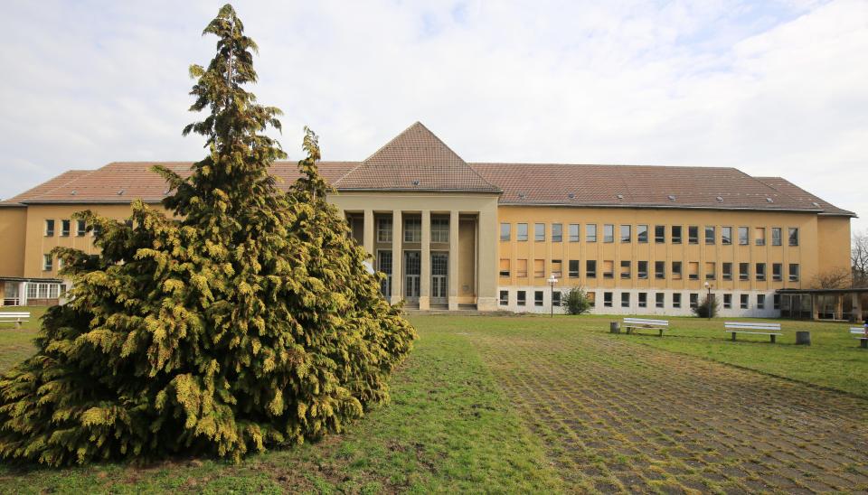  The former national socialist elite school in Ballenstedt looks typical of Nazi style public buildings