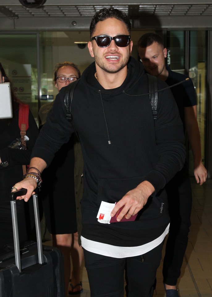 Adam Thomas jets into Brisbane ahead of his stint in the jungle for I'm A Celebrity, Get Me Out Of Here!