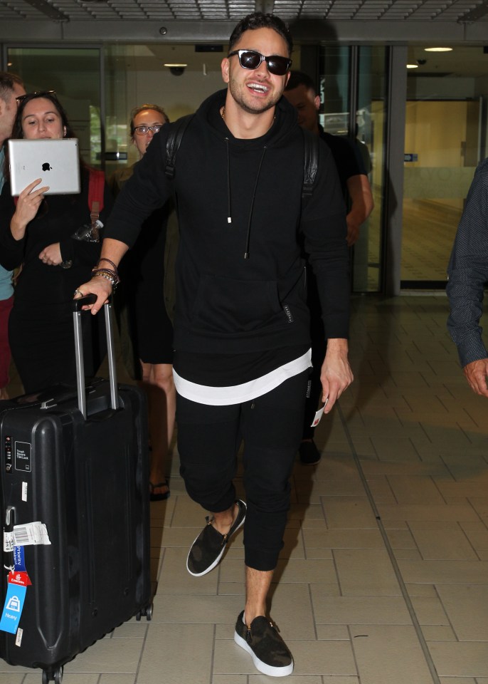 Adam Thomas jets into Brisbane ahead of his stint in the jungle for I'm A Celebrity, Get Me Out Of Here!