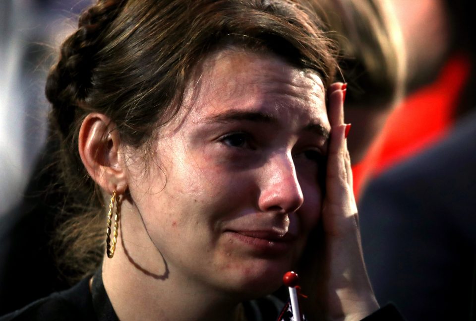  Tears for Clinton: supporters have watched as key swing states have gone to Trump