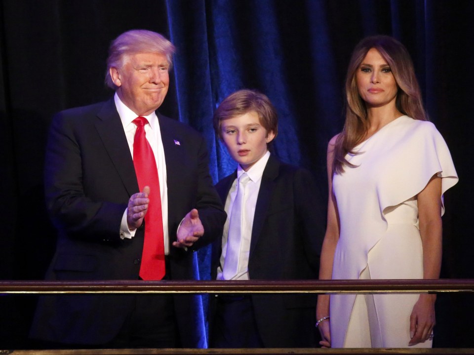  Donald Trump said at a press conference on Thursday he will be joined by wife Melania and their son Barron in Washington