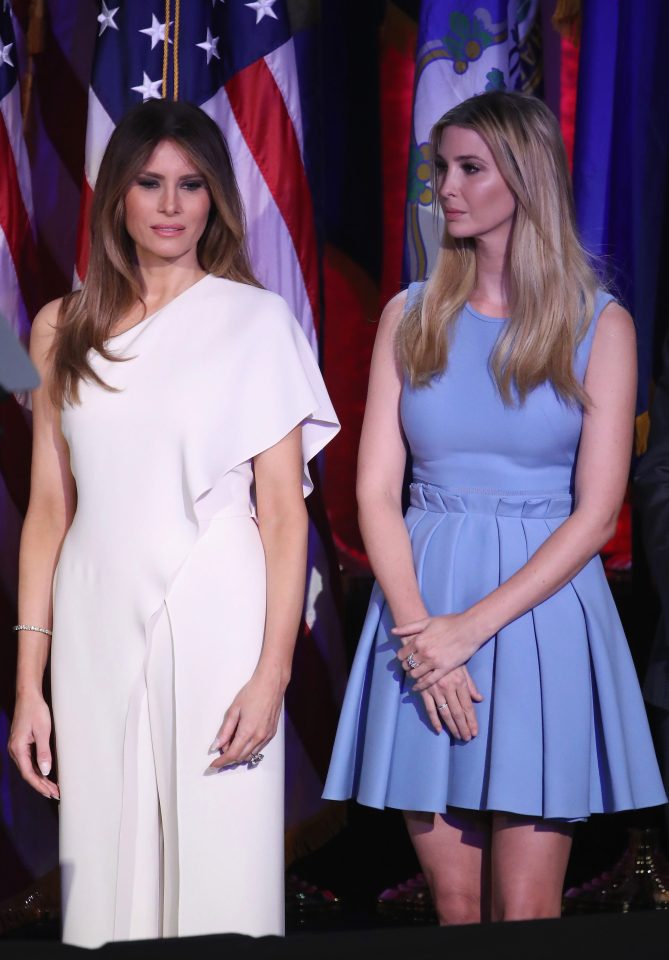  Melania Trump with Donald's oldest daughter Ivanka Trump (right)