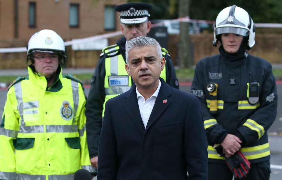  Mayor of London Sadiq Khan paying tribute at the scene of the crash this evening