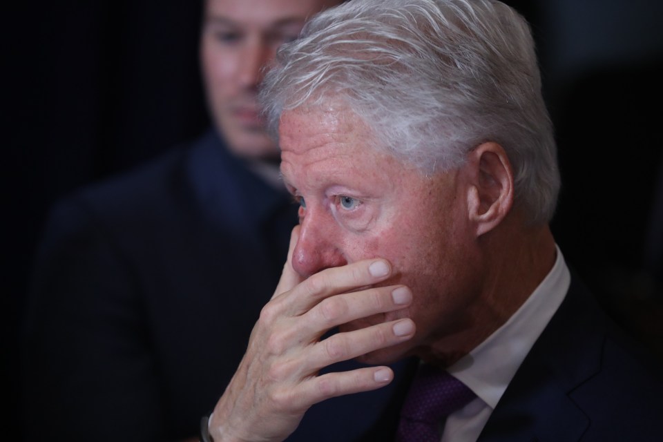  Former President Bill Clinton also appeared to be holding back the tears during the speech