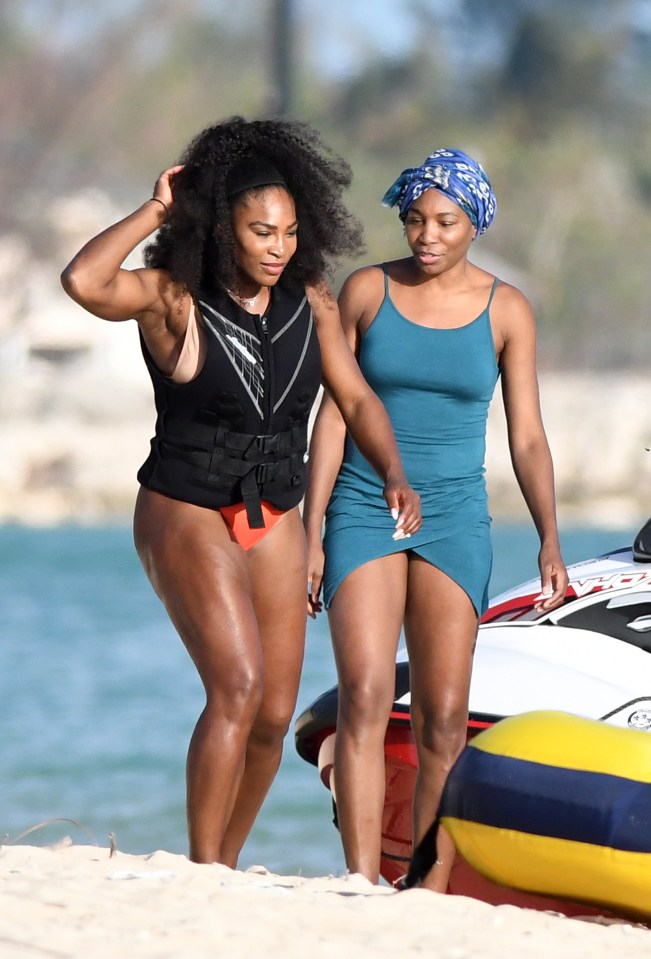  Water-sports were also on the agenda during Serena's break