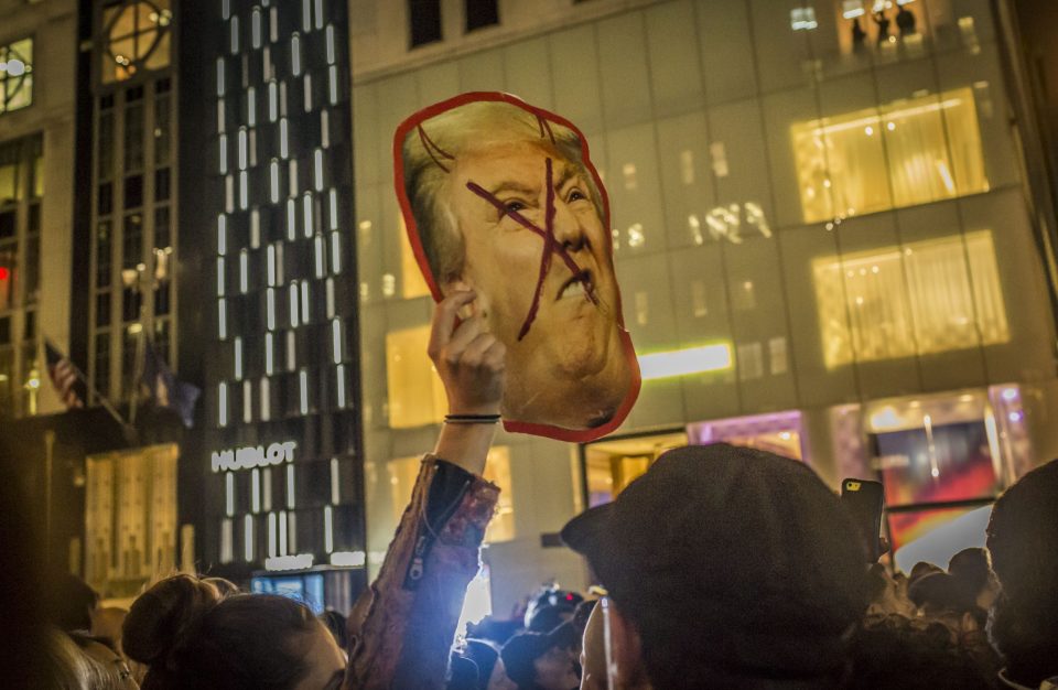 Reaction to the US presidential election results, New York, USA - 10 Nov 2016