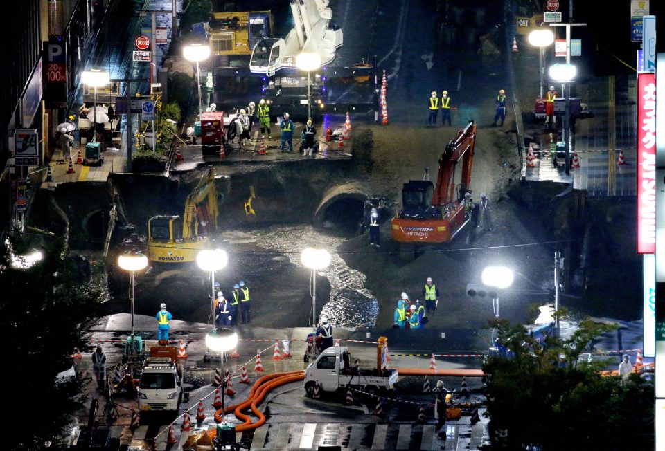  Workers toiled through the night to repair all the cables and pipes under the street