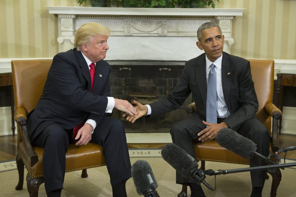  Meanwhile Barack Obama and Donald Trump met for the first time at the White House on Thursday