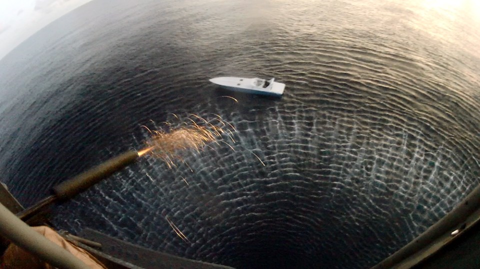  Sniper fires shot from helicopter taking out the engine