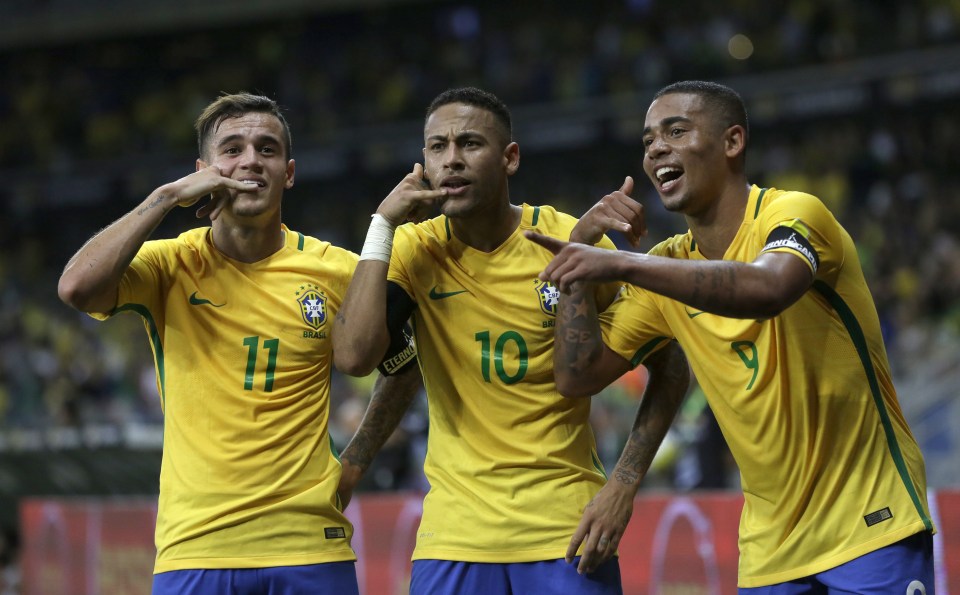  Philippe Coutinho, Neymar and Gabriel Jesus revel in Argentina's humiliation