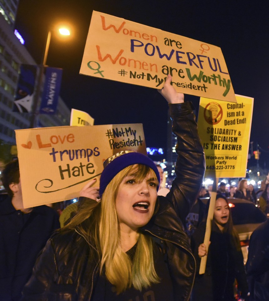 Reaction to the US presidential election results, New York, USA - 10 Nov 2016