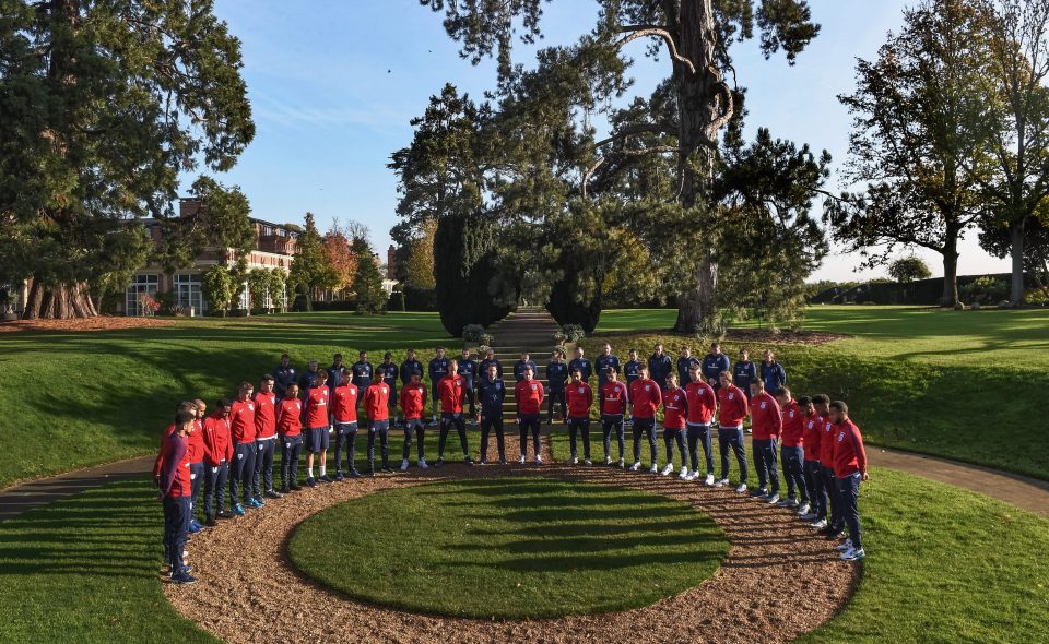  The England football team observe a two-minute silence today