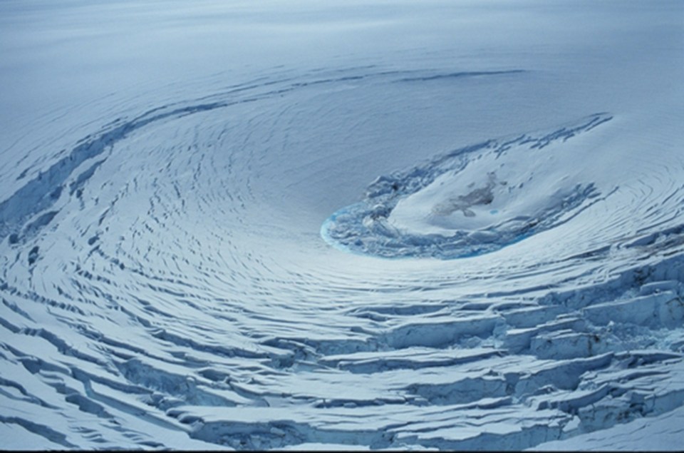  Ice cauldrons such as this one Vatnajökull in Iceland are formed by volcanic eruptions beneath a glacier