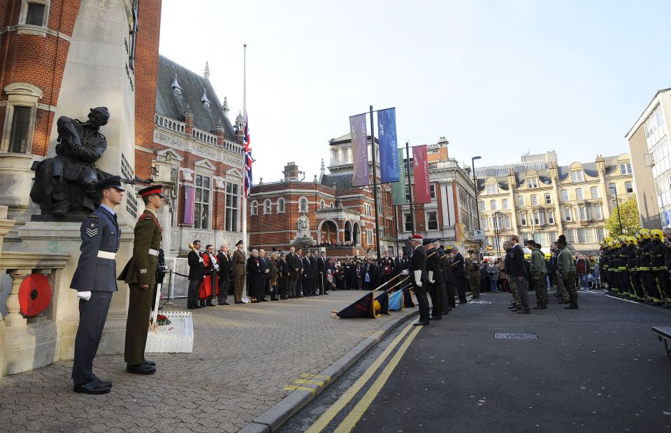  A one minute's silence was observed by the cenotaph in Croydon to mark the crash