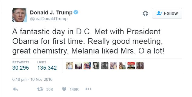 On his meeting with the Obamas