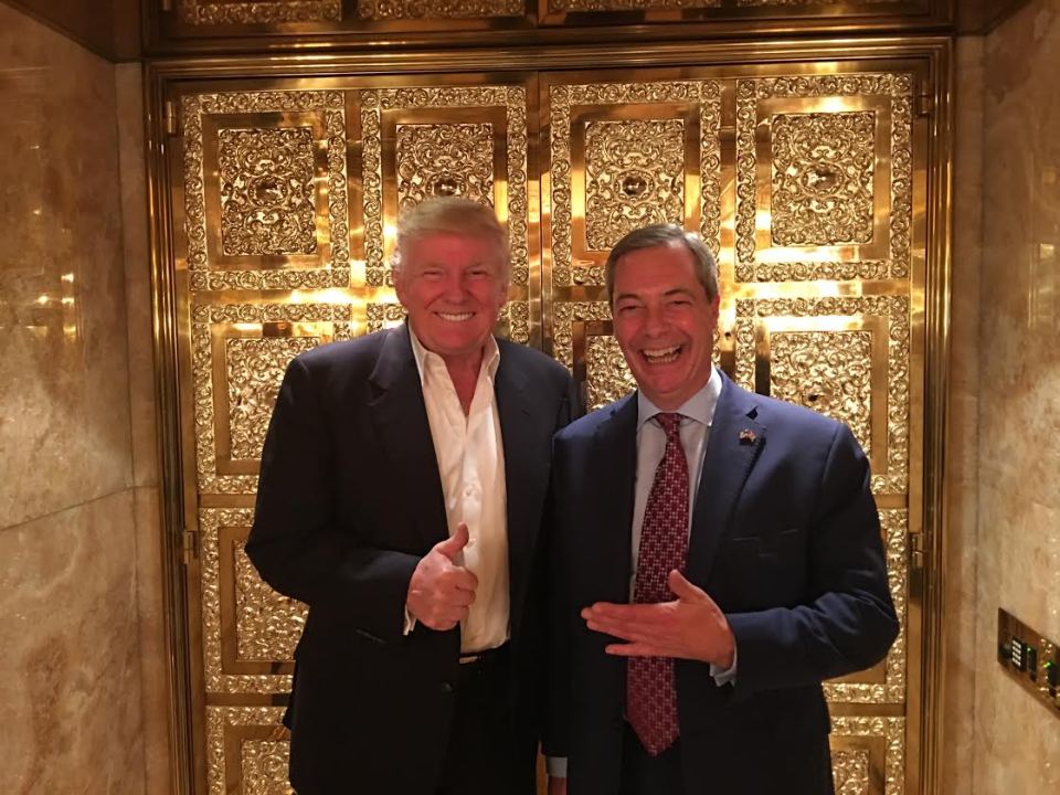  Beaming President-elect Donald Trump with Nigel Farage ... Trump's campaign manager says the pair 'enjoy each other's company'