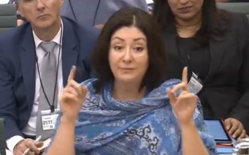  Maryam Namazie, spokeswoman for the One Law for All campaign speaking during a Home affairs committee meeting