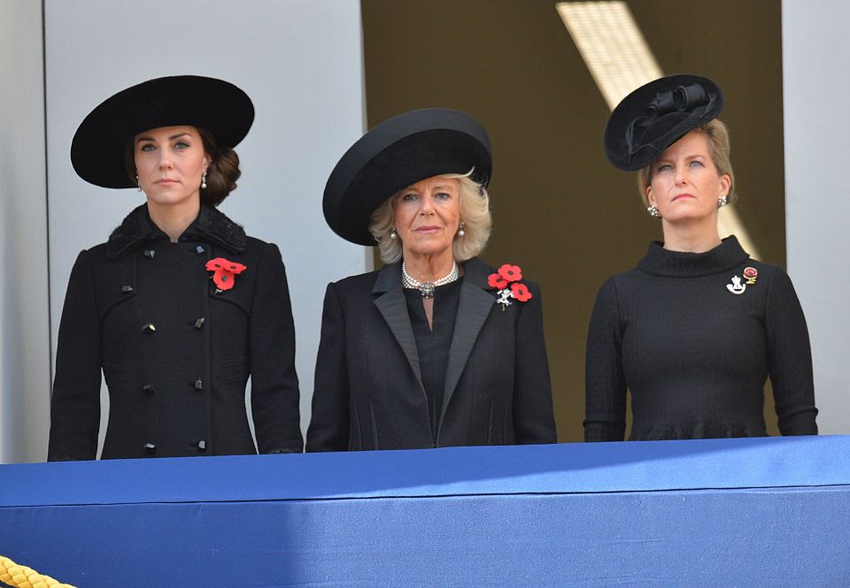 The Duchess of Cambridge, Duchess of Cornwall and the Countess of Wessex were at the Cenotaph to pay their respects 