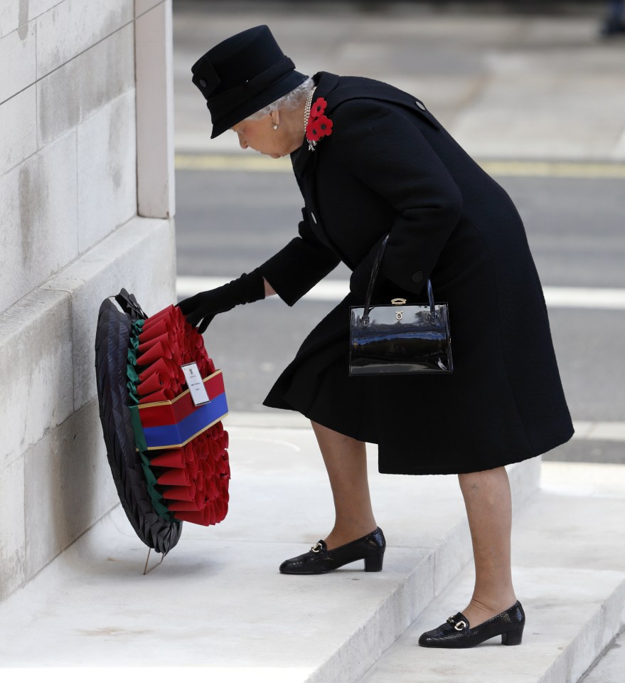 The Queen joined past and present political leaders, the royal family and hundreds of veterans at the ceremony 