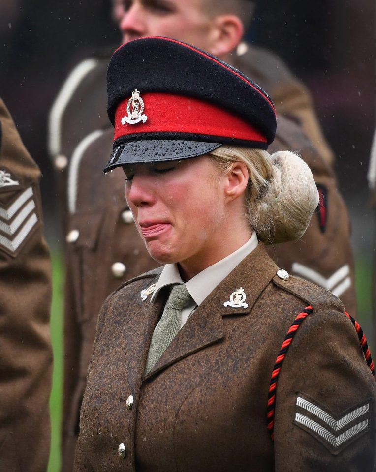  The female soldier, pictured at a Remembrance Day service in Fort William, Scotland