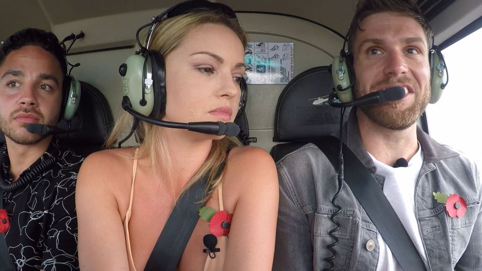  Ola Jordan and Wayne Bridge looked a little more fearful as they came into land