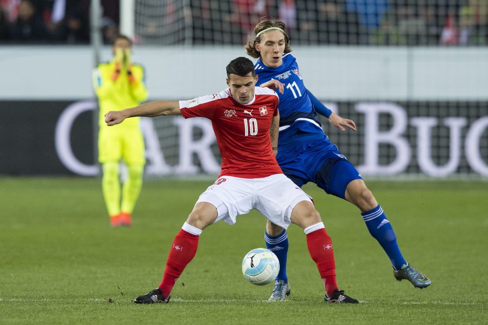  Arsenal midfielder Granit Xhaka won his 50th cap for Switzerland