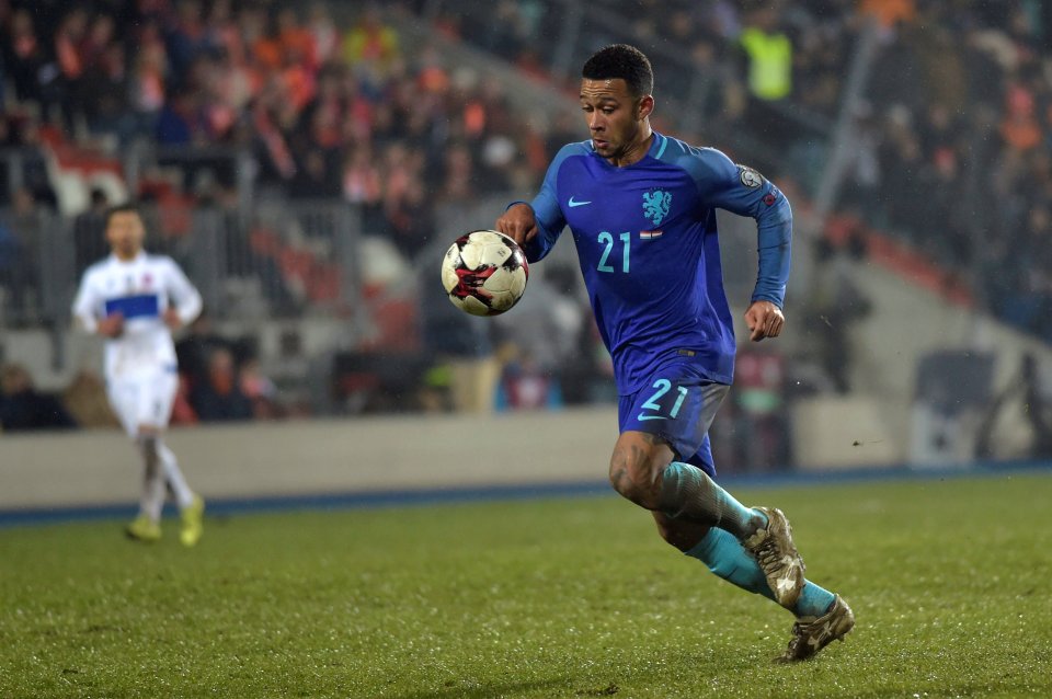  Depay in action during the 3-1 win in against Luxembourg